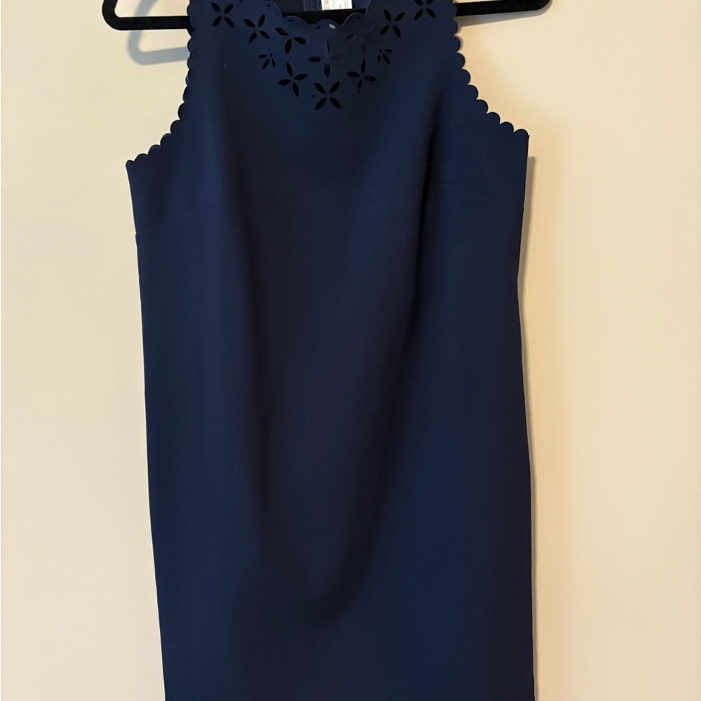 J. Crew Navy Scalloped Mini Dress